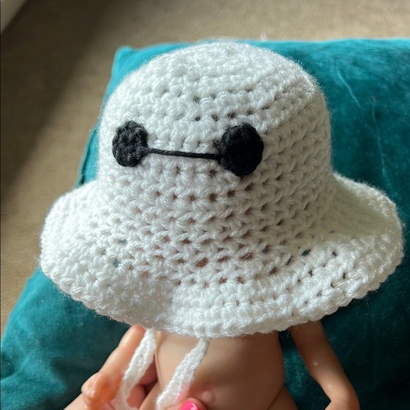 FINAL PRICE Handmade Baymax Infant Size Crochet Bucket Hat - Picture 6 of 8